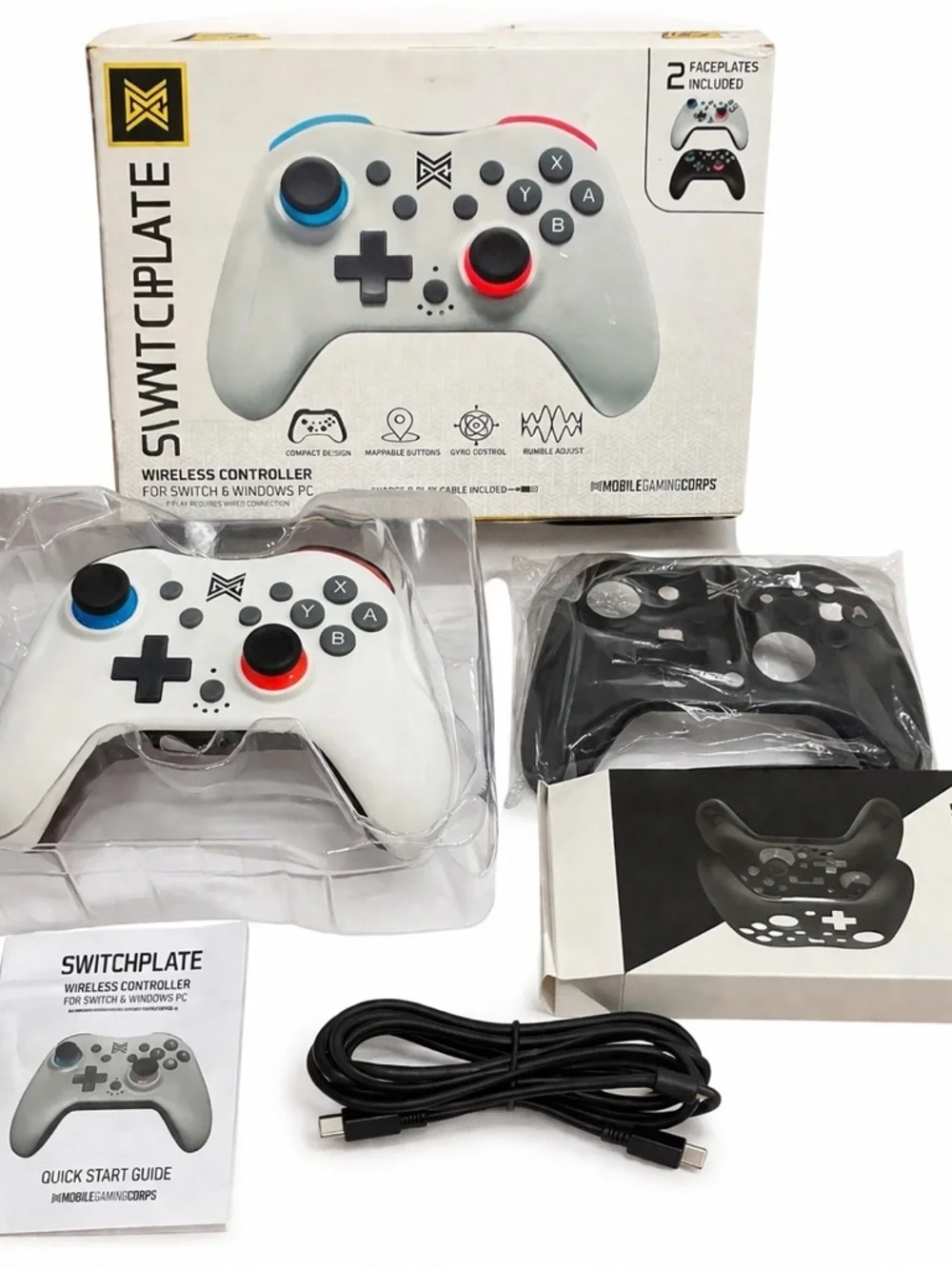 SwitchPlate Wireless Controller - White with Red & Blue Accents